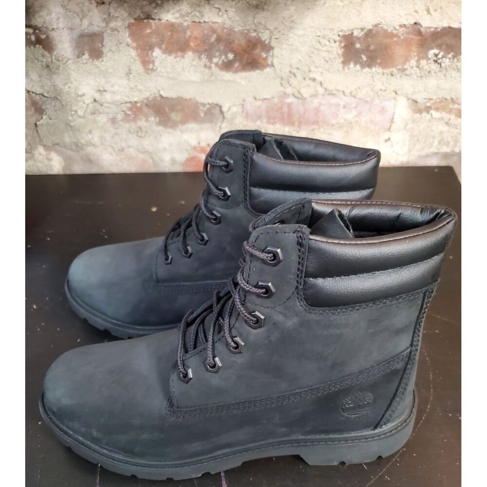 Timberland Black Lace Up Boots with Padded Collar